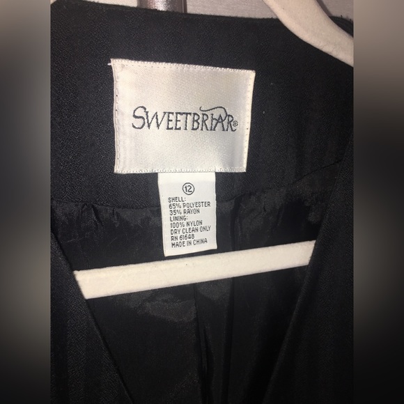 Sweetbriar | Women’s Black Pin Stripe Pattern Blazer Jacket - Picture 2 of 12